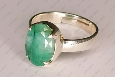 Panna Ratna Ring For Mithun Rashi In Silver