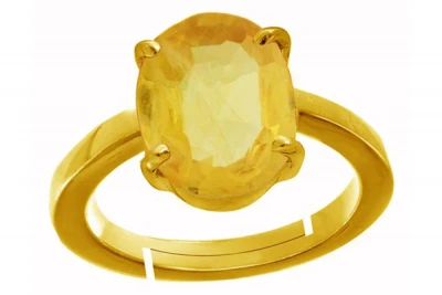 Pukhraj Ratna Ring For meen Rashi In Panchdhatu