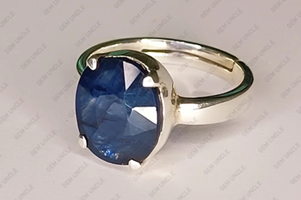Oval Shape gemstone Blue Sapphire Ring, Neelam ring