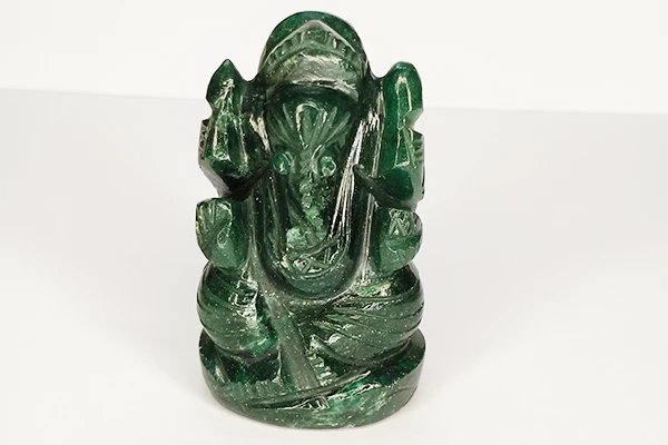 Lord Ganesha Green Aventurine Idol