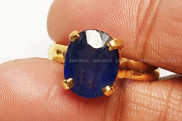 blue sapphire stone ring panchdhatu