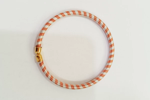 White Opal With Fire Panchdhatu Bracelet (Design B2) | GemPundit