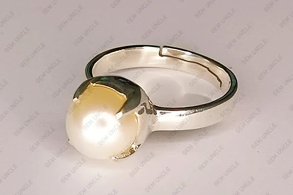 Moti Ratna Ring For Kark Rashi In Silver
