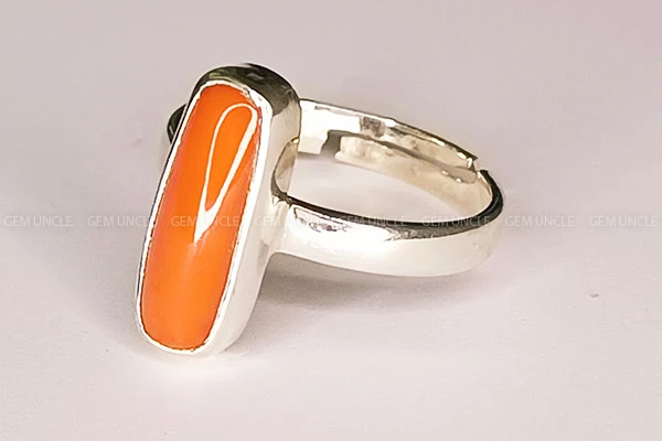 Moonga Ratna Ring For vrishchik Rashi In Silver