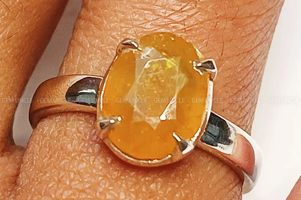 pukhraj stone ring