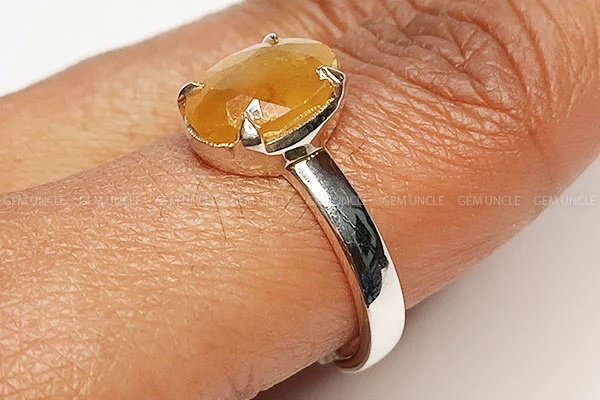 pukhraj stone ring